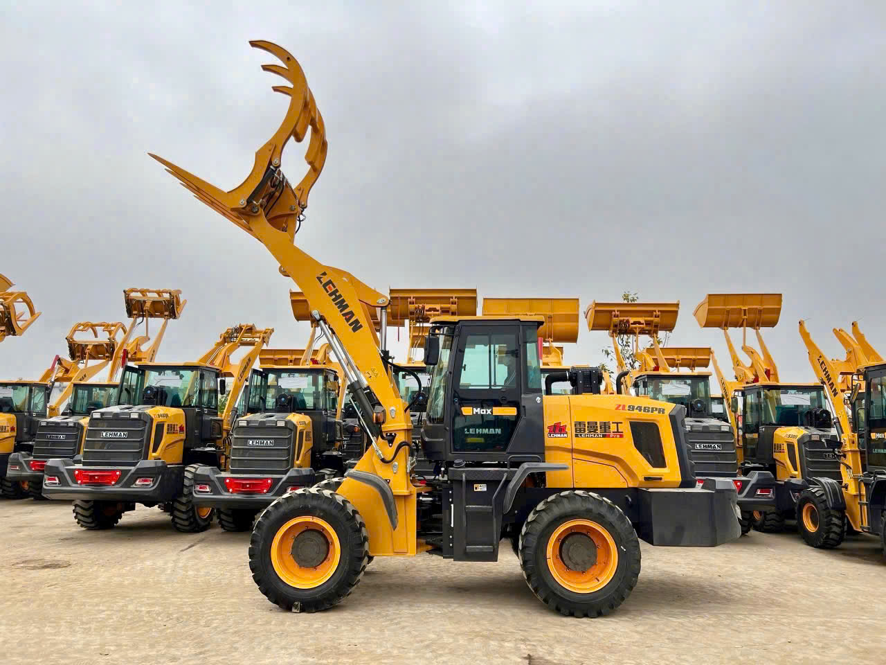 Máy xúc lật kẹp gỗ Lehman